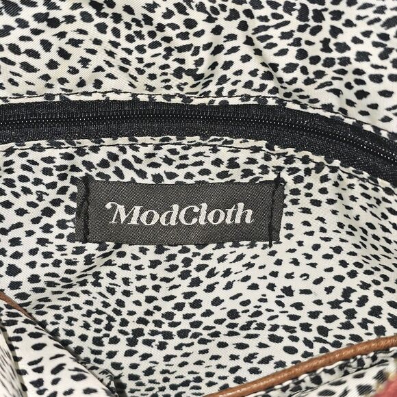 Modcloth Faux Leather Burgundy & Tan  Shoulder Handbag Crossbody Purse - Picture 9 of 14